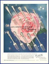 Vintage 1952 GORHAM Sterling Silver Dinnerware Ephemera 1950's Print Ad