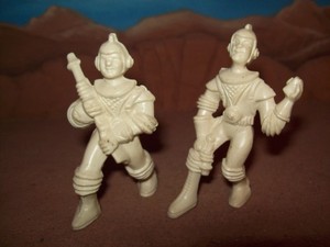 Two different original , Vintage Ajax hard plastic Spacemen, out of production