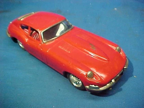 1960s JAGUAR XKE Tin Litho  Friction Motor TOY CAR By BANDAI