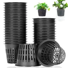 Net Pot, 3 Inch, Black, 50 PCS, Heavy Duty, Slotted Mesh, Hydroponic Cups, Ga...