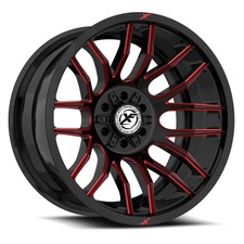 20x10 Xf Off-road Xf-232 Gloss Black Red Wheels 8x6.58x170 -24mm Set Of 4