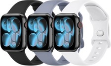 3 Pack Soft Silicone Strap Compatible with Apple Watch Series 7 41mm