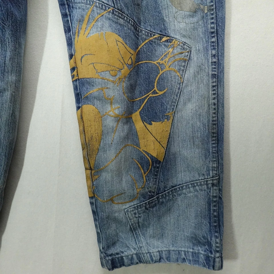 Vintage Lot 29 Luxe Jeans Mens 34x32 Blue Tasmanian Devil Looney Tunes Y2K - Image 2 of 4