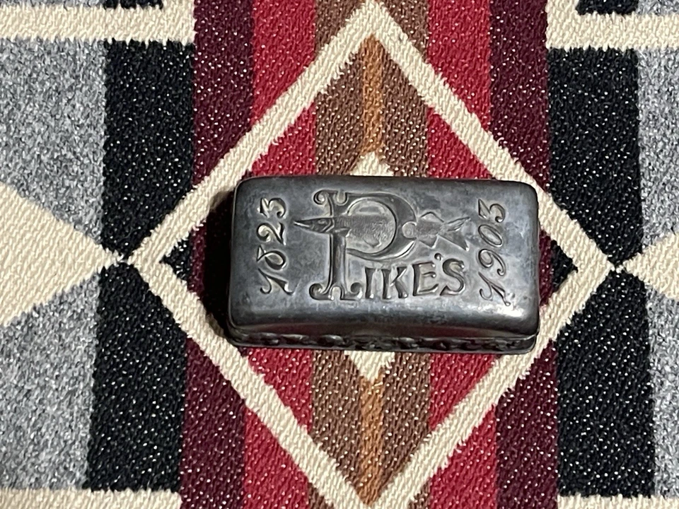 Rare 1903 Pike Mfg Co Sharpening Stone in Silver or Silver-Plated Box 80th Anniv - Image 2 of 4