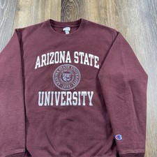 Arizona State University Sweatshirt Mens M Maroon Champion Reverse Weave Sweater