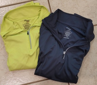 Lot of 2 Danskin Now Women's 1/4 Zip Pullover Activewear M/L - Lime & Navy 