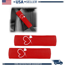 Heart-shaped Car Seat Belt Covers 2pcs Soft Pads Shoulder Strap Neckcolor Red Heart-shaped Car Seat Belt Covers 2pcs Soft Pads Shoulder Strap Neckcolor Red