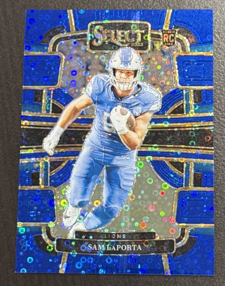 2023 Panini Select - Concourse Sam LaPorta #35 Blue Disco Prizm /25 (RC)
