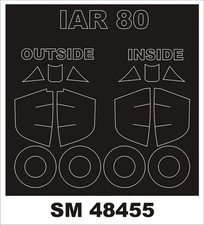 Montex 1/48 IAR-80 Paint Mask for Hobby Boss kit (outside-inside)