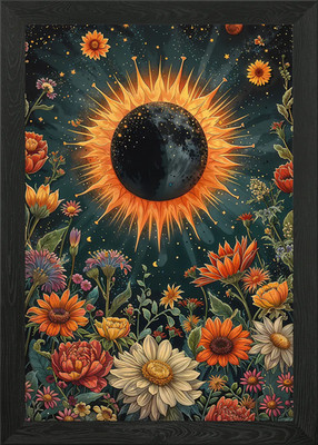Volle Sonnenfinsternis Blüte gerahmtes Wandbild Poster Leinwanddruck Bild