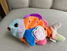 TY Beanie Baby Lips the Rainbow Clown Fish.  With original tag from 1999.