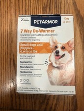 PetArmor 7 Way De-Wormer Small Dogs 6-25 lbs 2 Count Tablets