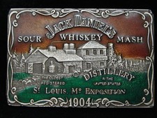 PF05119 VINTAGE 1970s  JACK DANIEL'S SOUR MASH WHISKEY  BOOZE BELT BUCKLE