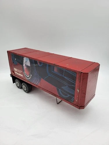 Vintage Tonka Red Metal Semi Truck Trailer BF Goodrich T/A Radials - 15" Long