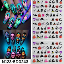 5D Halloween Nail Stickers &ndash; Cute & Scary Designs for DIY Manicure