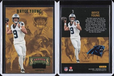2023 Panini Contenders Rookie Stallions Green Foil RC Bryce Young Panthers 51/75