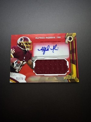 Alfred Morris 2013 Topps Finest #AJR-AM Patch Auto /75