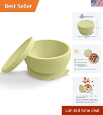 Suction-Base Silicone Baby Bowl with Lid - 8oz Ergonomic Feeding Essential