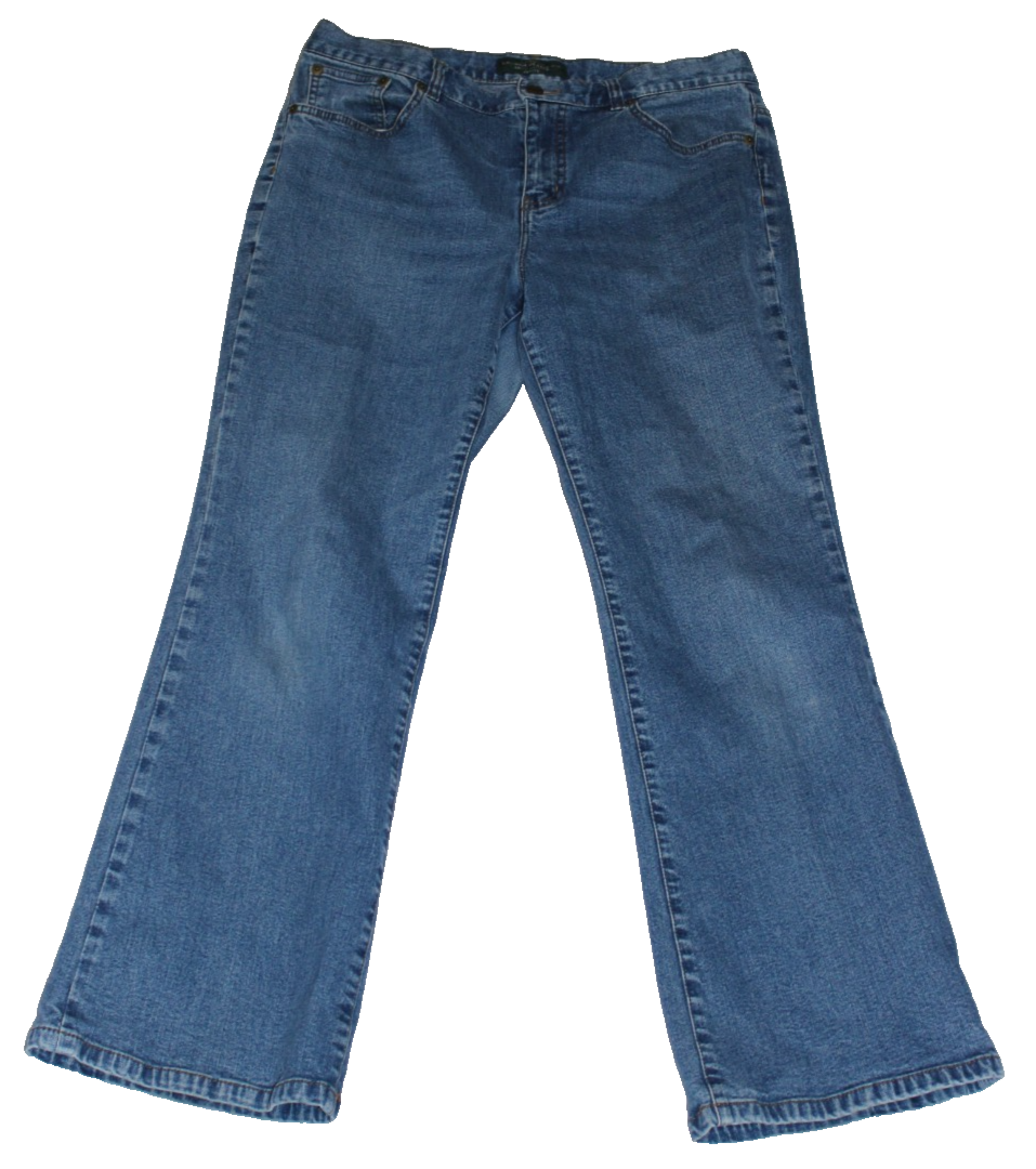 LRL Lauren Jeans Co. Ralph Lauren Women's Jeans Size 12P Blue Bootcut Y2K