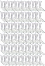 180 PK of Yacht  Smith Kids Boys Premium Cotton Crew Socks White 4-6