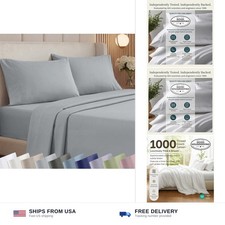 California Design Den Luxury 1000 Thread Count King Size Sheets Set  Backed ...