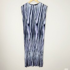 NEW Mango MNG Pleated Maxi Dress Artsy Boho Abstract Size Large Women's