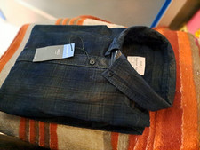 Brand New Marks & Spence Long Sleeve Shirt S Black and Blue�