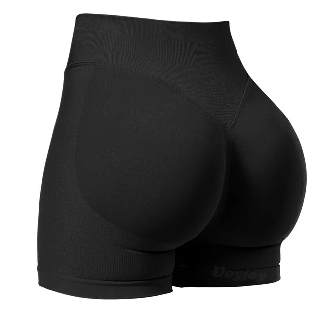 Pantalones Cortos de Gimnasio de Entrenamiento para Mujeres 4.5" Motociclista Correr Sin Costuras Pantalones Cortos de Impacto Control Abdomen Foto 3 de 4