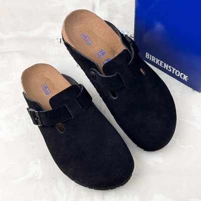 #ad Birkenstock Boston Soft Footbed Black Suede Clogs Women and Men EU 37 45 $84.32