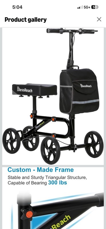 BlessReach Economy Knee Scooter Steerable Knee Walker for Foot Injuries Compact