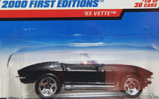 '65 Corvette Vette Hot Wheels 2000 First Editions Black 19/36 NIP