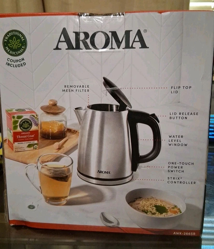 Hervidor eléctrico inalámbrico Aroma AWK-266SB 1 L - acero inoxidable Foto 4 de 4