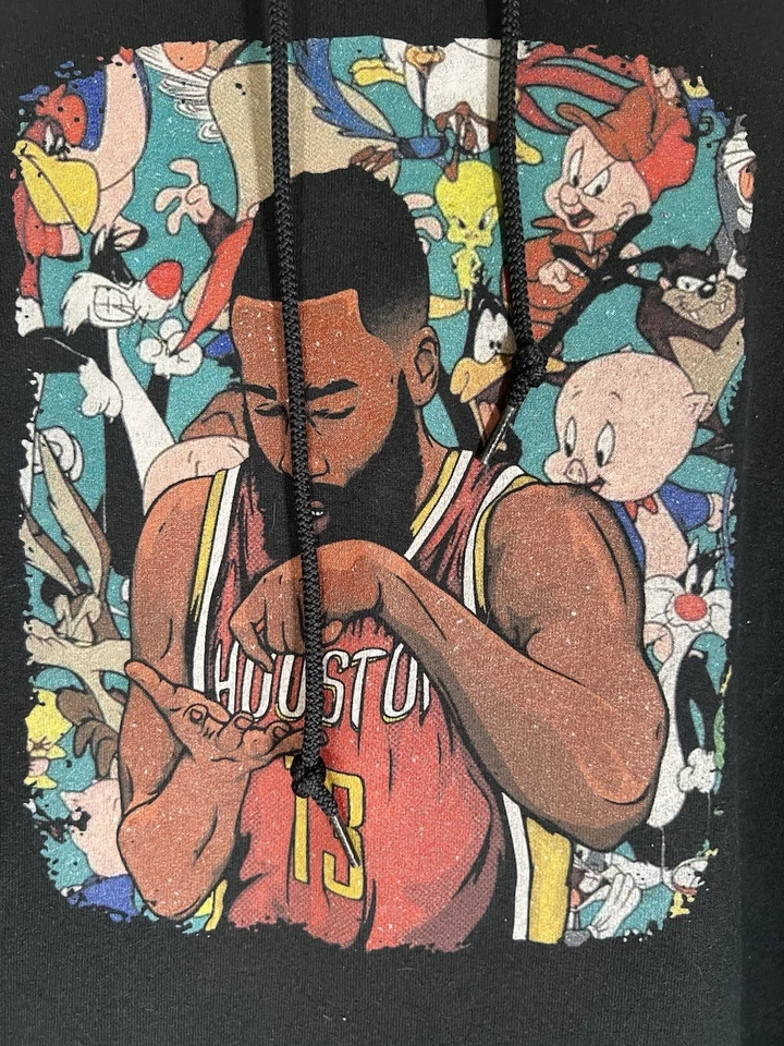 Jerzees NBA James Harden Houston Rockets Looney Tunes Sudadera Negra XL Foto 4 de 4