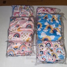 AlvaBaby Adjustable Pocket Diapers Lot Of 6 With 12 Cloth Inserts New In Package