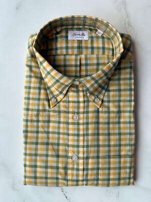 ***NWT*** Hamilton Shirts Green Yellow Check Sport Shirt