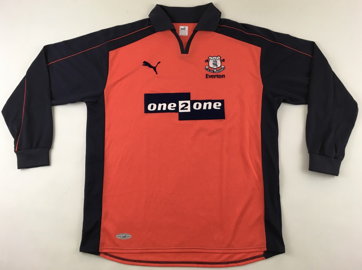 Everton Liverpool 2001 2002 one2one long sleeve shirt jersey Puma