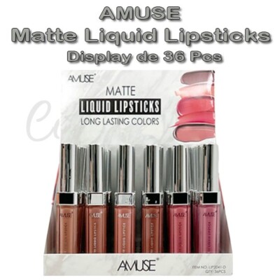 Amuse 2041-D Wholesale Matte Liquid Lip Gloss.  3 Set of 12 Colors(36Pcs)