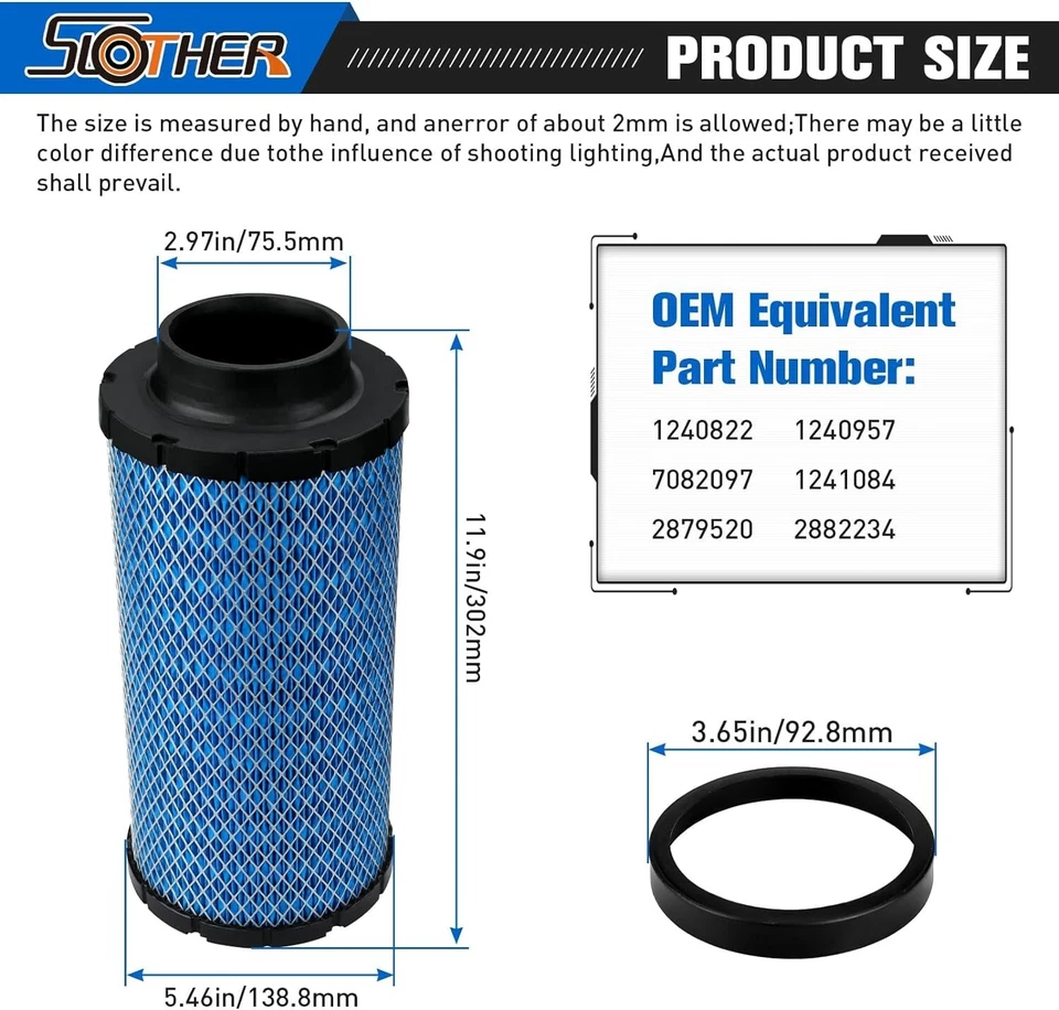 Air Filter for Polaris Ranger RZR XP 1000 RZR XP4 1000 2014-20 RZR XP XP4 Turbo - Image 2 of 4