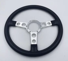 1969-1981 Firebird Trans Am Formula THIN Grip Steering Wheel Black Silver