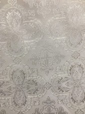 SILVER GRAY LITURGICAL CROSS BROCADE FABRIC 60 in. Sold By The Yard