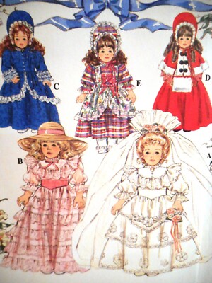 Simplicity Collectible Dolls Historical Victorian Wedding Dress Gown Pattern