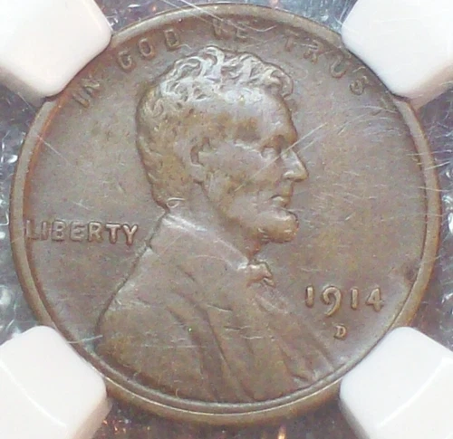 1914-D LINCOLN WHEAT CENT  NGC VF20 BN  KEY DATE