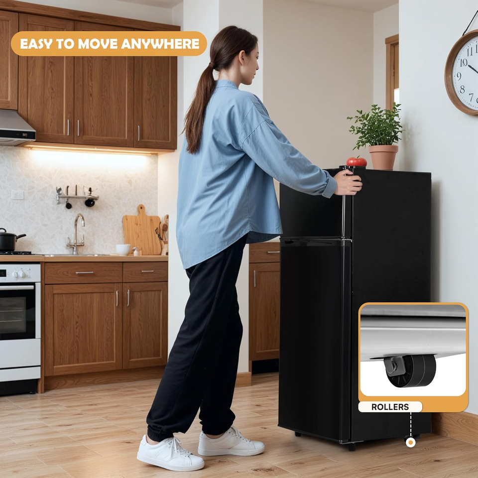 4.5 Cu.Ft Mini Fridge with Freezer, Small Refrigerator with 2 Doors for