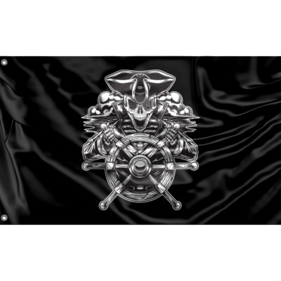 Piratenflagge VIII einzigartiges Design, 3x5 Fuß / 90x150 cm Größe, EU hergestellt