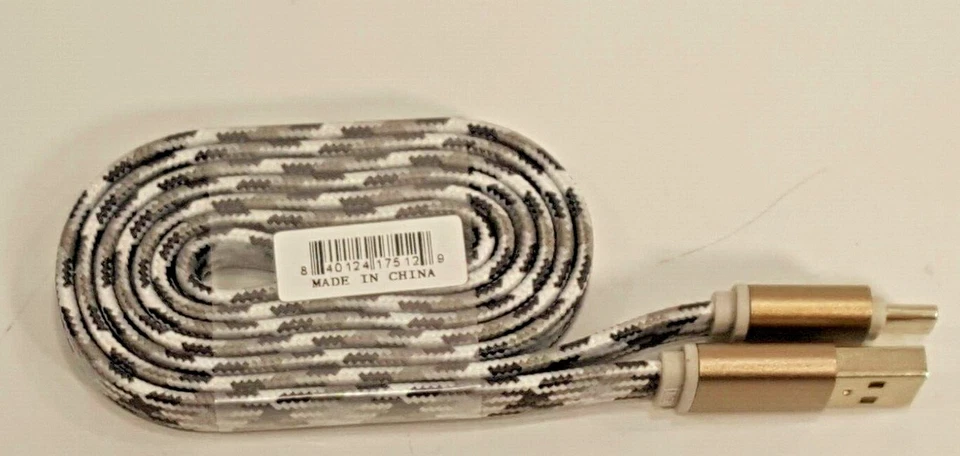 Cable cargador de nailon grueso tipo C a USB de 3 pies Foto 2 de 4