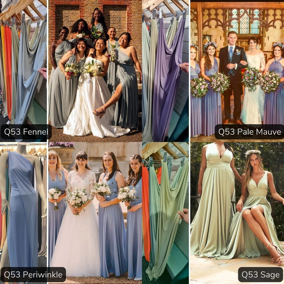 Silk Touch Dressmaking Stretch Jersey Fabric Infinity Bridesmaid Prom Dress - Image 3 of 4