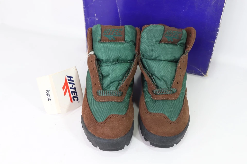 Nuevo de Lote Antiguo Años 90 Juvenil Talla 2Y Gamuza Cuero Senderismo Senderismo Botas Chukkas Marrón Foto 4 de 4