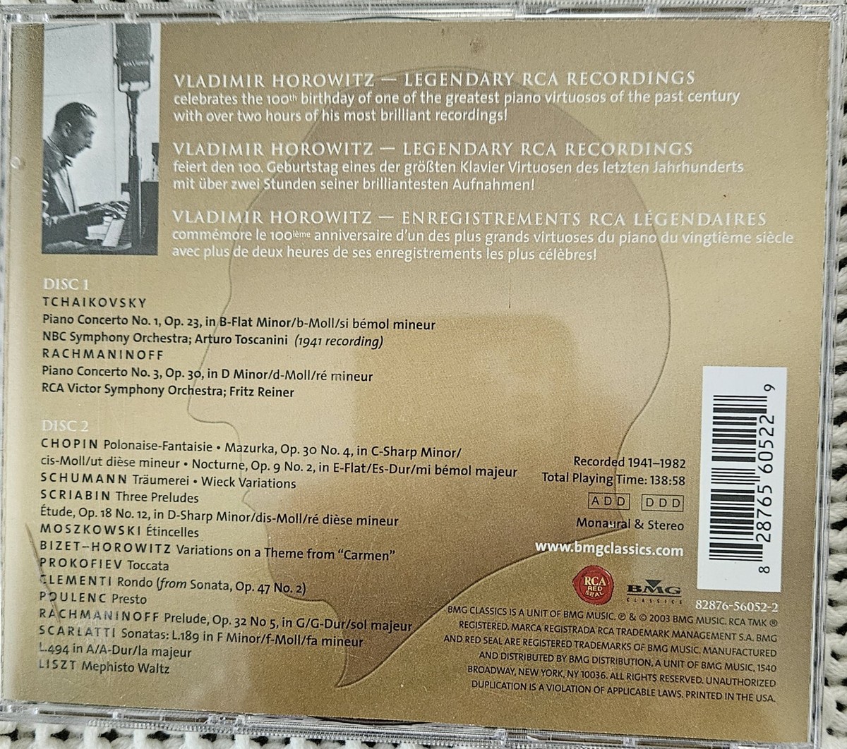 Vladimir Horowitz - Legendary RCA Recordings (2003, RCA 82876