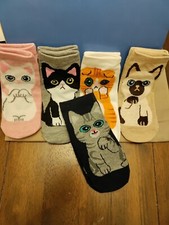Girls 5 Pack Cat Novelty Sock Lot