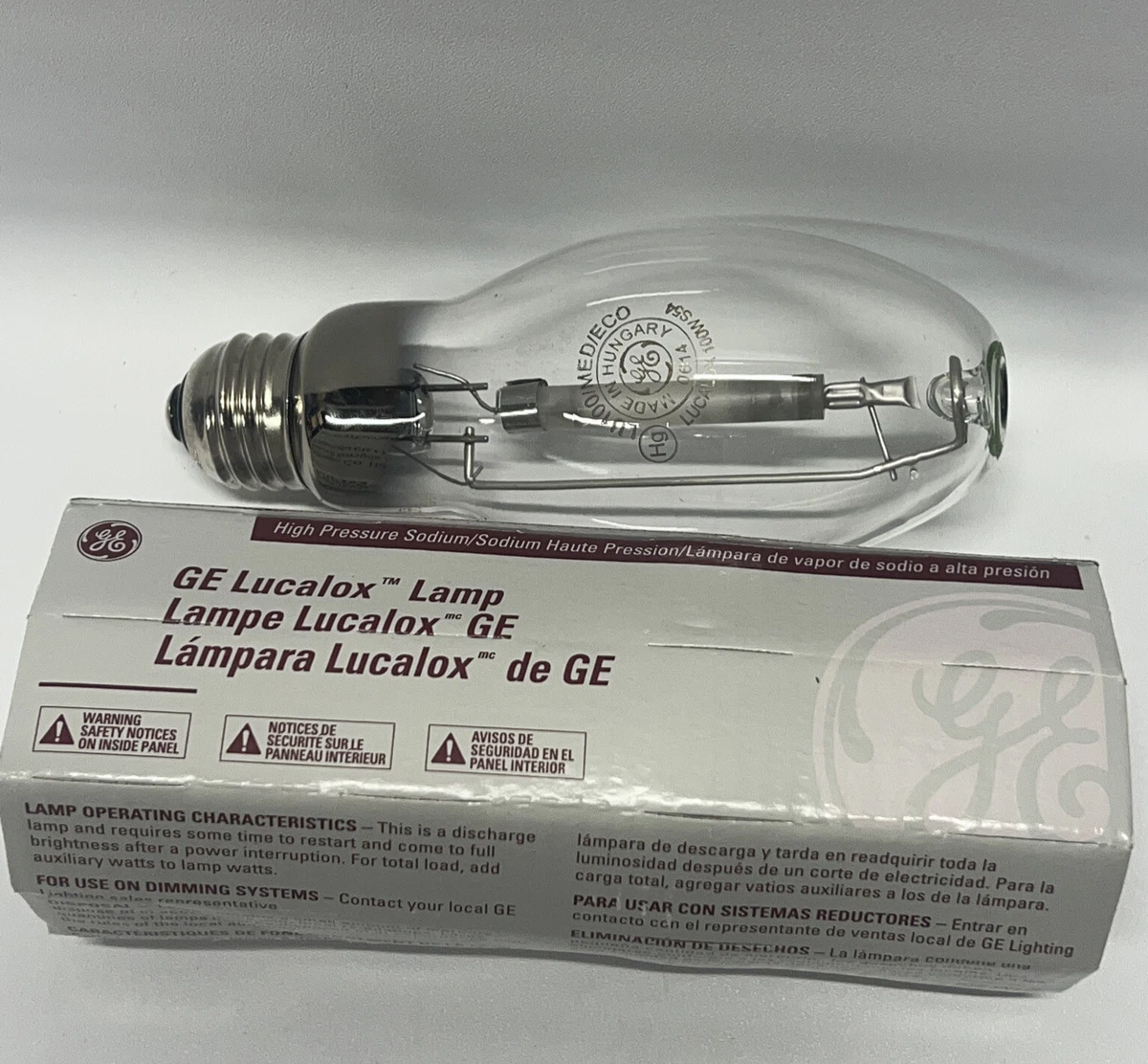 NEW GE GENERAL ELECTRIC LU100 MED ECO 100WATT LUCALOX S54 BASE LAMP BULB